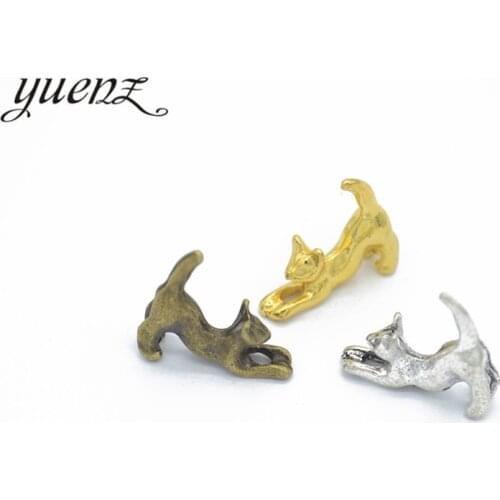 YuenZ 10 pcs 3 color Antique Silver color Cat Charms Zinc Alloy necklace,earring bracelet jewelry DIY handmade 17*15mm D9114