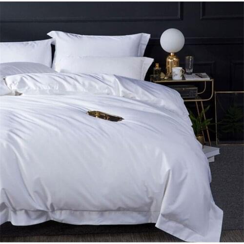 100% Long stapled Cotton 100s King Queen Size White Gray Mint Colors Flat Sheet Duvet Cover Pillowcases 4 pieces set on sale