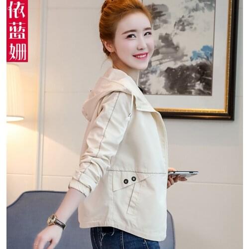 2021Small jacket short autumn dress 2018 new student body repair Korean version of bf baseball suit with cap casual jacket