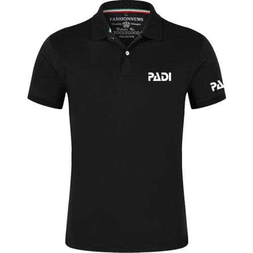2021 Scuba driver Padi solid Cotton Shirts Men Summer Short Sleeves T Shirts Brand Classic Male Cotton Casual customize Sport To