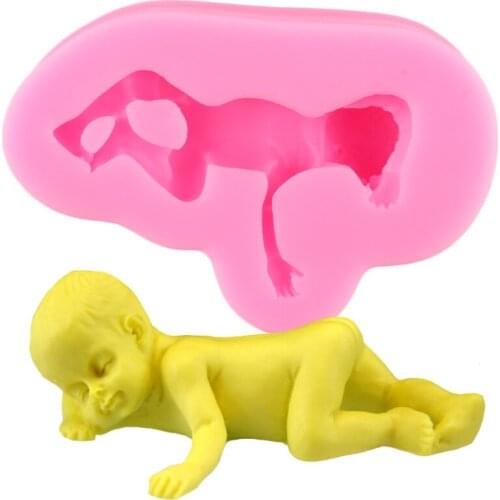 3D Sleeping Baby Silicone Mold DIY Cupcake Topper Fondant Molds Cake Decorating Tools Candy Polymer Clay Chocolate Mould
