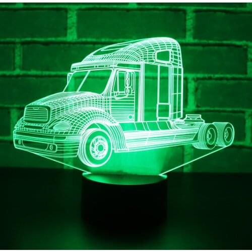 3D LED Night Light Big Truck Car with 7 Colors Light for Home Decoration Lamp Amazing Visualization Optical Illusion Awesome