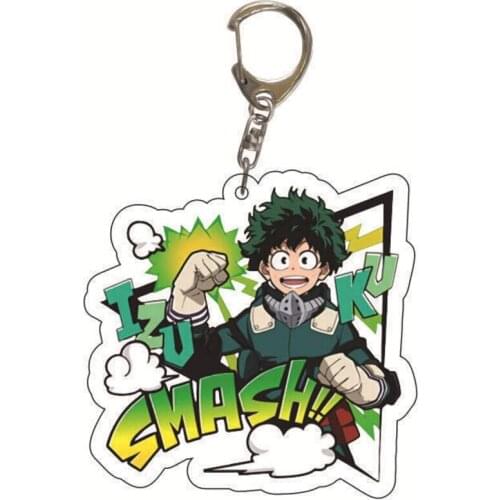 5pcs My Hero Academia Midoriya Izuku Todoroki Shoto Bakugou doll pendan keychain toy Acrylic key rings Charms
