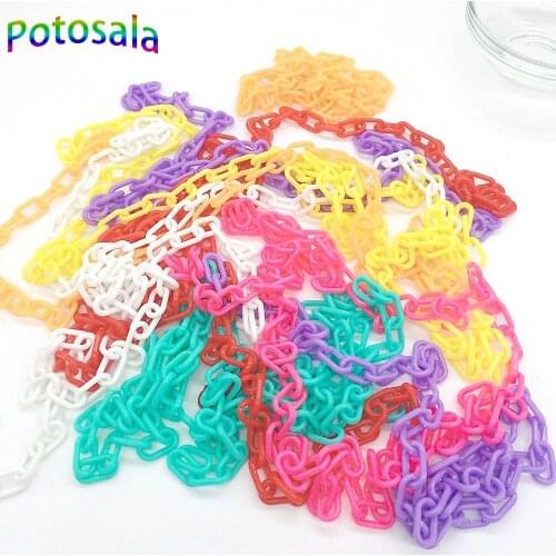 50cm Colorful Oblate Acrylic Chain Plastic Chain Link Connector For DIY Handmade Necklace Keychains Accessories Making 8*13mm