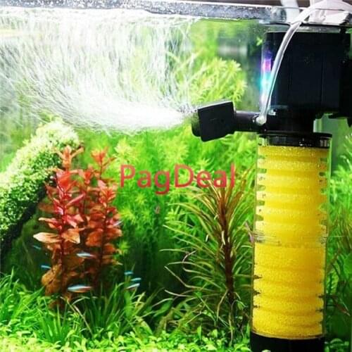 20W 3 in 1 Aquarium Internal Filter Multifuncation Fish Tank Pump Oxygenation Two Layers Filter 220-240V free shipping