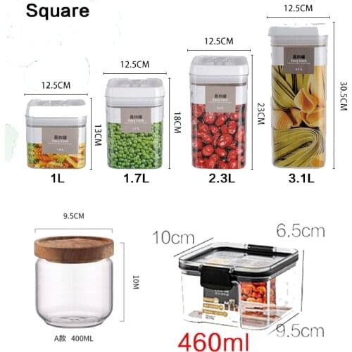 Storage can Bottles jars boxes Storage household kitchen gadgets sealed can wholesale Transparent Stackable