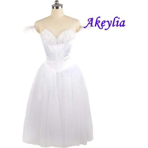 White Romantic Ballet tutu sleeping beauty Dress Professional La Sylphide Ballerina No elastic Women Ballet Long dress JNBL98