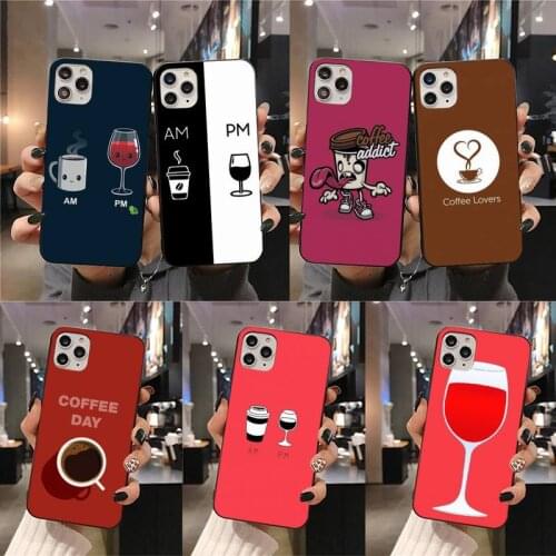 Coffee Wine Cup Phone Case for iphone 12 pro max mini 11 pro XS MAX 8 7 6 6S Plus X 5S SE 2020 XR case