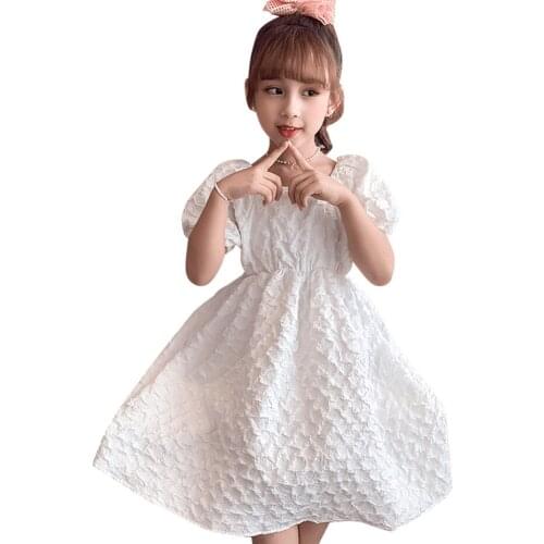 Dresses For Girls Solid Color Girl Child Dress Summer Dress For Kids Casual Style Kids Costume 6 8 10 12 14