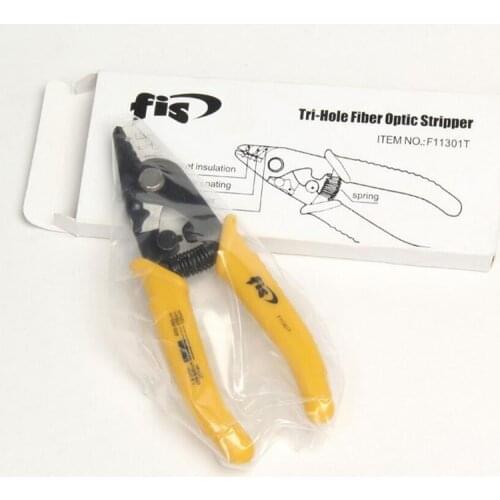 DHL Free Shipping 20pcs/lot FIS F11301T Tri-Hole Fiber Optic Stripper 125um 250um fiber 3 Hole Jacket Fiber Optical Strippers