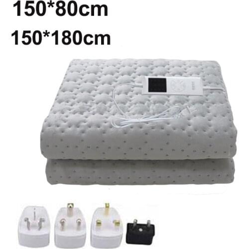 Double Size 150*180cm 220V - 240V 60W Non-woven Fabric Blanket Electric Heating Underblanket With Plug Third Controller EU Gear