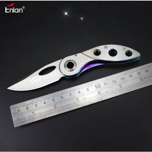 ENLAN M04 Small Folding All Steel Handle Cutting Tool Key Chain Pocket Mini Utility Carving Knife Portable EDC Multitool