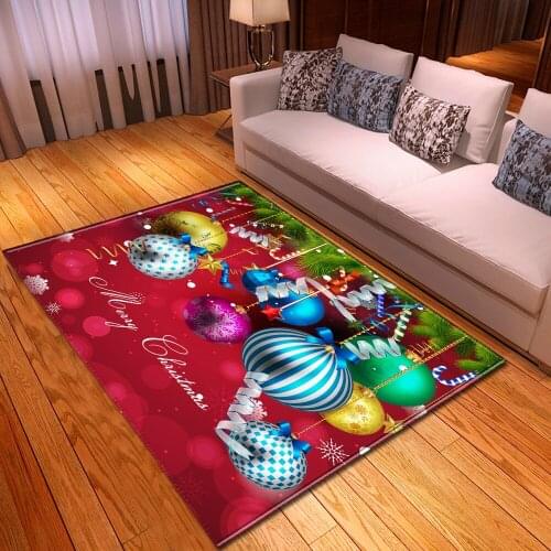 Flannel new Year Big Rug Santa Claus Christmas 3D printing Carpet Merry Christmas Decor Area Rugs Home Floor Mats Christmas gift