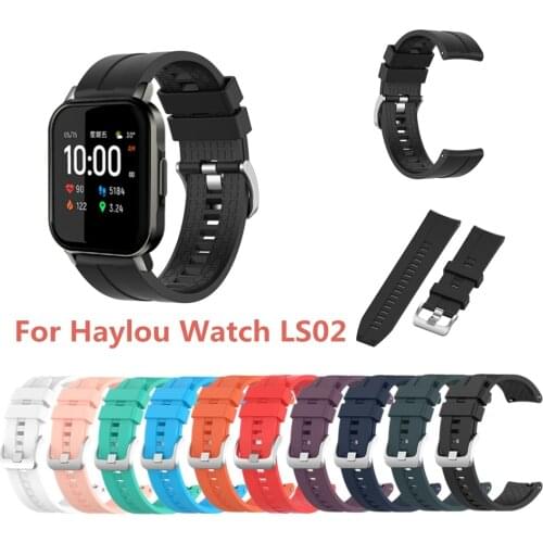 Haylou LS02 Silicone Soft Strap SmartWatch Wrist Bracelet for XiaoMi Haylou LS02 Watchband correa ремешок pulsera opaska Solid