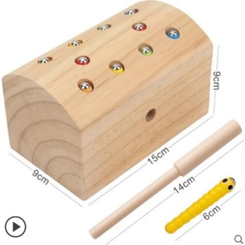 Baby fishing toys children intelligence magnetic catching insect caterpillar game 1-12 year old boys and girls