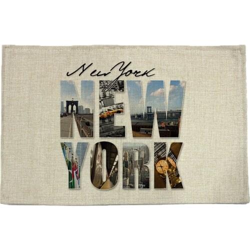 NEW YORK pattern print insulation pad Table mat Placemat Bowl mat Waterproof cloth pads Anti slip mat