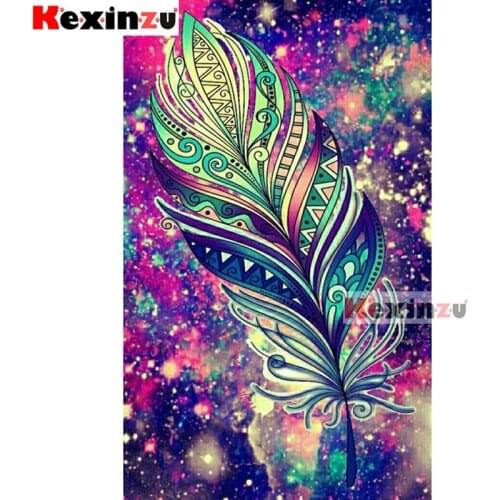 Full Square Round Diamond 5D DIY Diamond Painting "feather" Diamond Embroidery Cross Stitch Rhinestone Mosaic Painting XF864