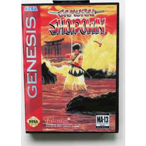 Samurai Showdown Game Cartridge 16 bit MD Game Card With Retail Box For Sega Mega Drive For Genesis
