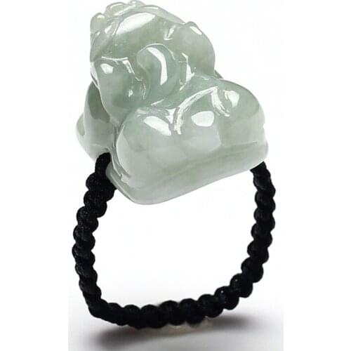 Hand Weaving Emerald Brave Jade Ring Natural AAA Gemstone Jewelry unique handmade for women