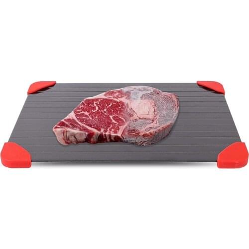 Best Selling Kitchen Tool Grade Silicone Aluminum Frozen Food Fast Thawing Plate Defrosting Tray