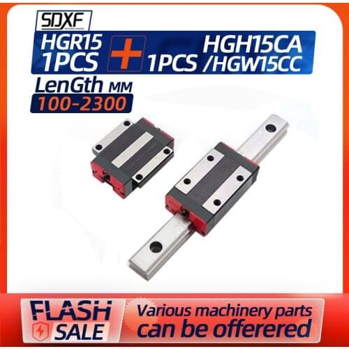 Linear guide rail HGR15, length 100-2300mm, one guide rail with one slider, you can leave a message if you need to specify the l