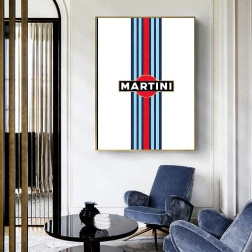 Martini Racing stripe Art Canvas Paintings Abstract Art Canvas Prints For Living Room Cuadros Décor