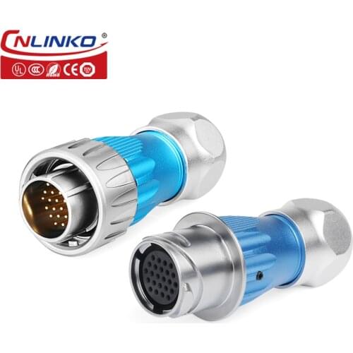 Metal shell m24 multi-core 10 19 24 pin thread locking connector with waterproof ip67 cover for signal equipment
