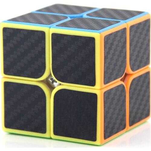 MF2 2x2x2 Carbon Fibre Sticker Speed Magic Cube Twist Puzzle Toy Brain Teaser 3D IQ Game Ultra-Smooth 2x2 Moyu 2*2*2 Multi-Color