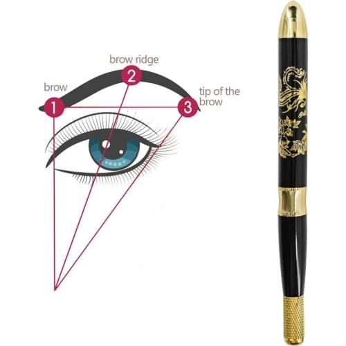 Tattoo Manual Pen Kits Permanent Makeup Eyebrow Lip Microblading 3D Embroidery Phoenix Pattern with 10Pcs Tattoo Needles Set