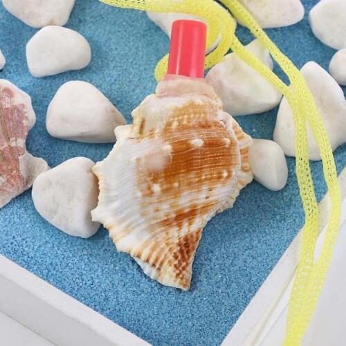 Natural Conch Whistle Pendant Necklace Shell Conch Snail Blowing Whistle Toy Childrens Survival Tool Souvenir Instrument Crafts