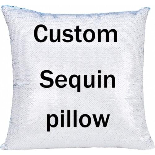 Custom Sequin Throw pillow picture print custom pet toss pillow personalized quote monogram pillow case print photo