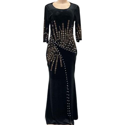 New African womens Dashiki fashion stretch Mao Mao fabrics long dress size M L XL