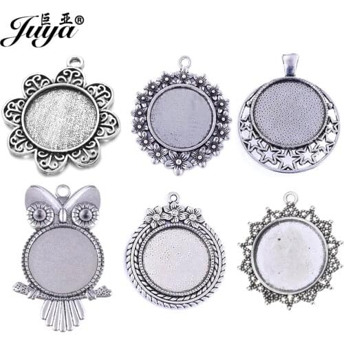 JUYA 10pcs/lot 25mm Ancient Cabochon Base Tray Bezel Blank Setting For Pendant Necklace DIY Jewelry Making Findings jewellery