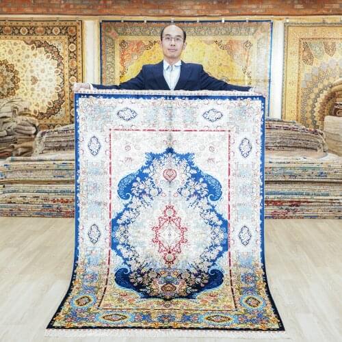 Yilong 4'x6' Handwoven Silk Qum Persian Rug for Home Decoration China Rugs (ZQG517A)
