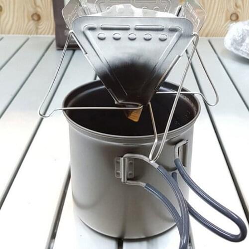 Portable Coffee Drip Rack Filter Cup Stainless Steel Holder Mesh Funnel Outdoor Dripper Coffee Maker Camping Folding Rack Tool