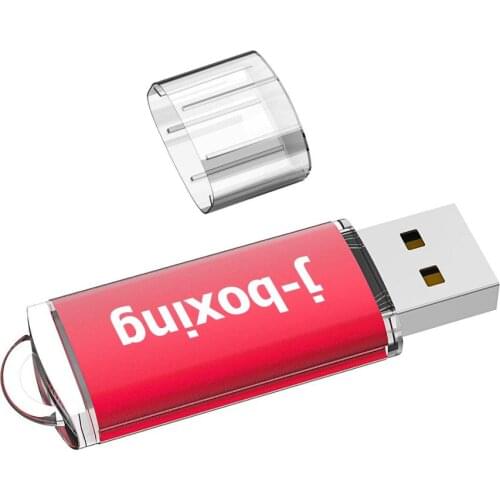 J-boxing Rectangle 128GB USB Drive Light Red Flash Memory Stick Pen Drive High Capacity Thumb Storage for PC Mac MP3 MP4 U Disk