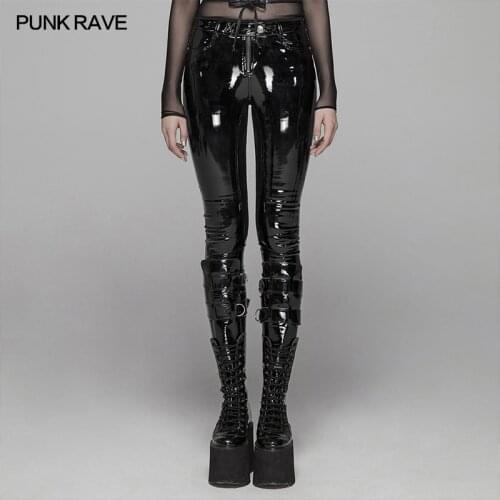 Женские кожаные брюки PUNK RAVE China At AliExpress