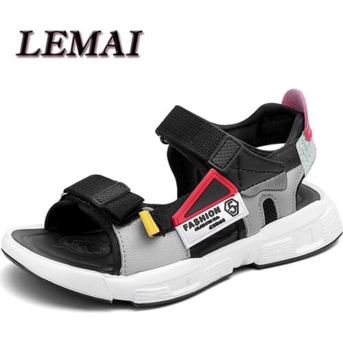 New 2021 Summer Sandals Kids Fashion Open Toe Sandal Children Shoes Non-slip Soft Bottom Leather Boys Sandals for Children