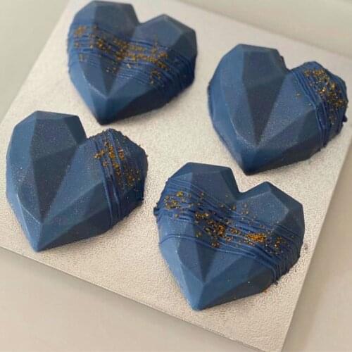 Mousse Chocolate Pastry Tools Cake Mold Cake Decorating Tools 6 Cavity Diamond Love Heart Silicone Mold Bakeware Soap Mould