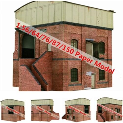 1:87/76/56/64/150 Scale Coal Storage Warehouse Station Paper Model Train Sand Table Model for Paper DIY