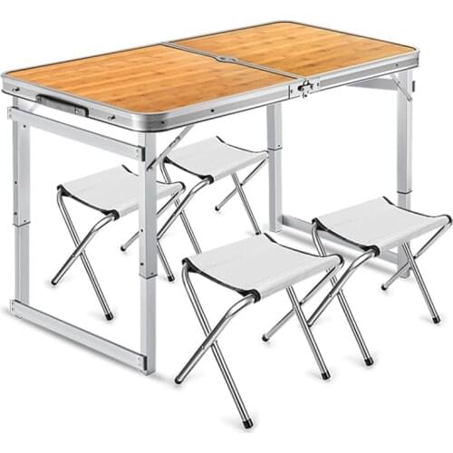 Folding Camping Table Portable Adjustable Height Lightweight Aluminum Desk With Portable Handle for Outdoor Beach Picnic Cooking