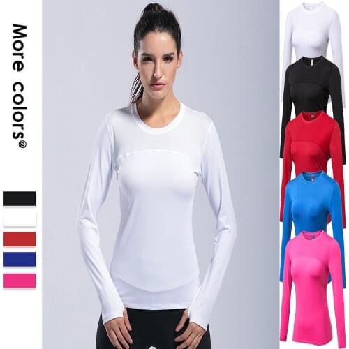 Sports long-sleeved yoga wear Running gym womens top Outdoor mesh stitching stretch t-shirt autumn and winter quick-drying