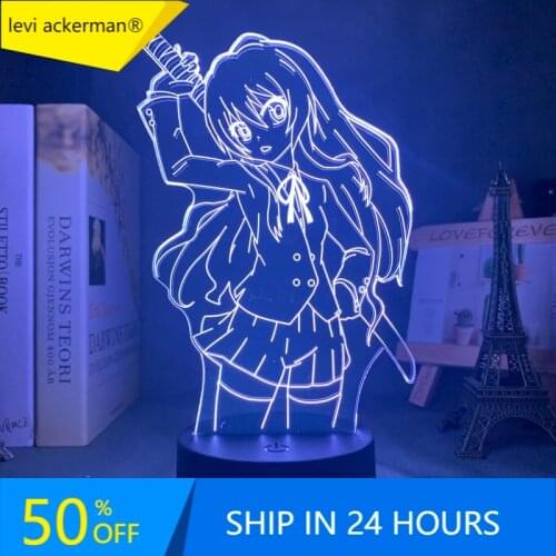 Led Night Light Toradora Taiga Aisaka for Bedroom Decor Gift Colorful Nightlight Anime Waifu 3d Lamp Taiga Aisaka Toradora
