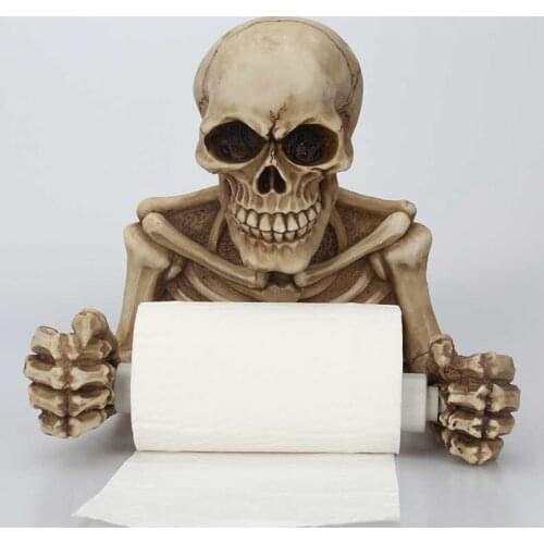 Creative Skull Toilet Paper Holder Wall Mounted Toilet Paper Storage Box Bathroom Storage Box