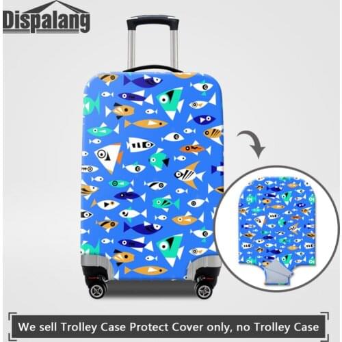 Dispalang Protect Suitcase Covers Apply to 18-30 inch Trolley Case 3D Fish Print Elastic Stretch Travel Luggage Dust Covers