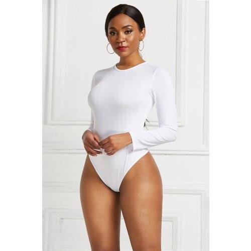 2020 Long Sleeve Skinny Bodysuit Women Autumn Winter Solid O-neck Casual Body Top Streetwear Jumpsuit