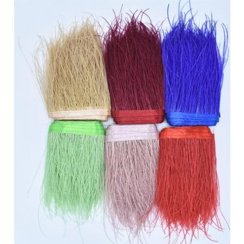 1yards/Lot Natural Peacock Feathers Trim Silk Flue Fringe Ribbon 5-8" Hair Feathers for Crafts Peacock Feather Decor Decoration