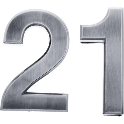 2x Door Address Number Sign Stickers 1 &2 Decal Self Adhesive Street Numbers