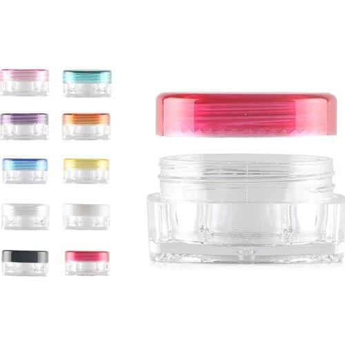 200Pcs 3g/5g Beauty Plastic Refillable Bottles Cream Jar Cosmetic Container Empty Eyeshadow Makeup Face Cream Lip Balm Pot