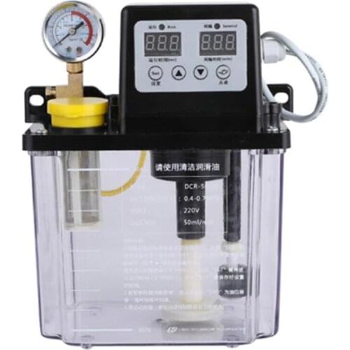 2L Lubricating Oil Pump Automatic Lubricating Oil Pump Electromagnetic Lubrication Pump Lubricator with Pressure Gauge